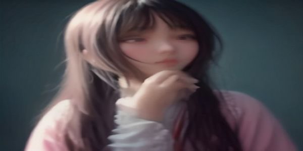 一名内容创作者坐在布置简洁的工作台前，面对双屏电脑查阅少女潘金莲相关的创作素材与参考资料，桌上摆有手写的创作大纲便签